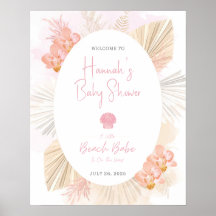 Coastal Boho Girl Baby Shower Sign