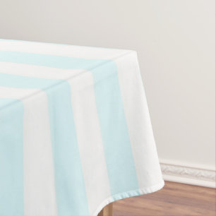 Coastal Boho Soft Blue Pastel Stripes Pattern Tablecloth