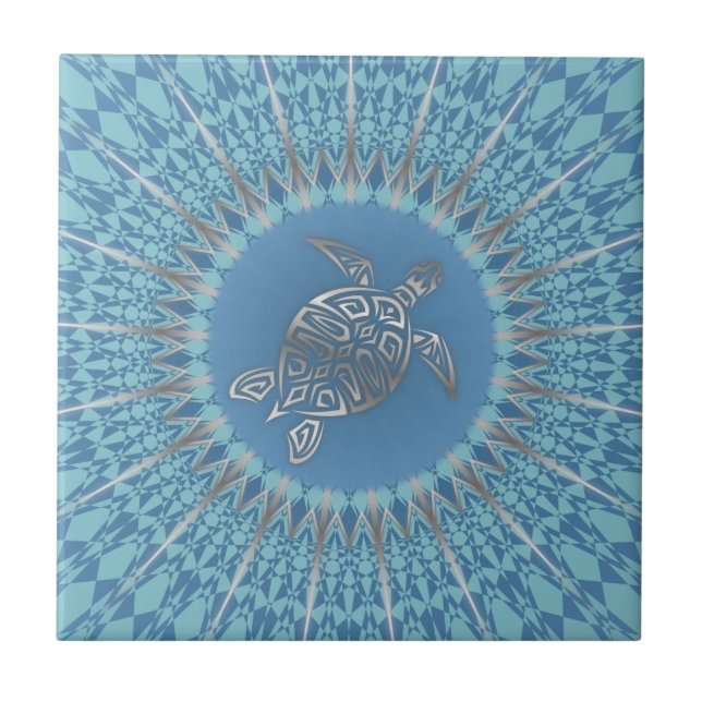 Coastal Boho Turtle Tile (Front)
