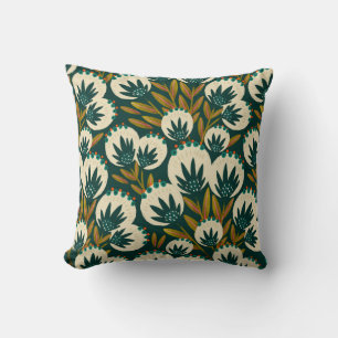 Coastal Botanical Throw Pillow