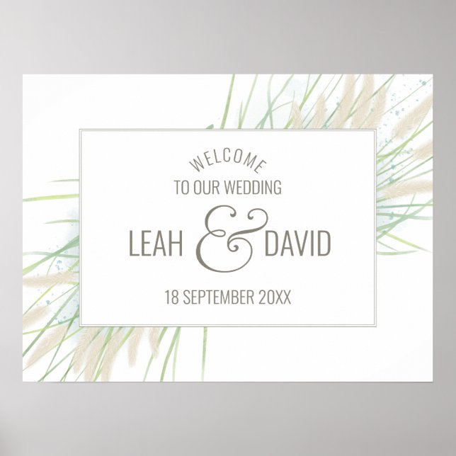 Coastal Botanical Wedding Poster (Front)