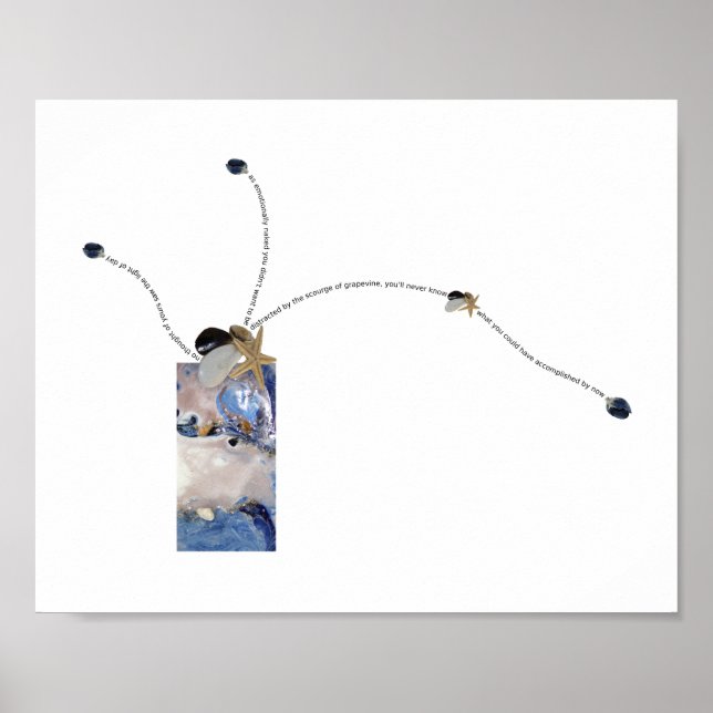 Coastal bouquet of seashells visual poem art poster (Front)