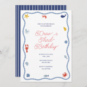 Coastal Boys Birthday Invitation