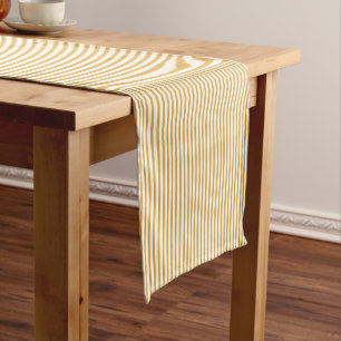 Coastal Breeze Fine Ticking Honey Yellow Short Table Runner
