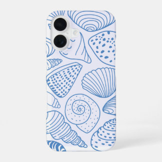 Coastal Breeze – Light Blue Beach Shell iPhone 16  Case