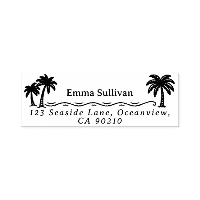Coastal Breeze Name & Return Address Self-inking Stamp (Design)