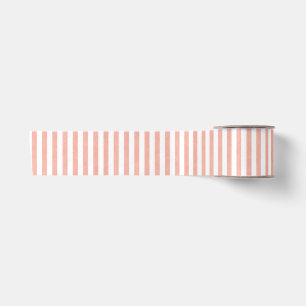 Coastal Breeze Stripe - Coral Red Satin Ribbon