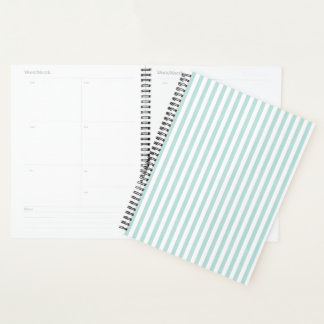 Coastal Breeze Stripes - Aqua Blue Planner