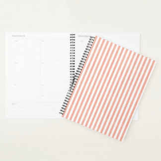 Coastal Breeze Stripes - Coral Red Planner