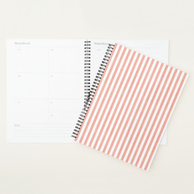 Coastal Breeze Stripes - Coral Red Planner (Display)