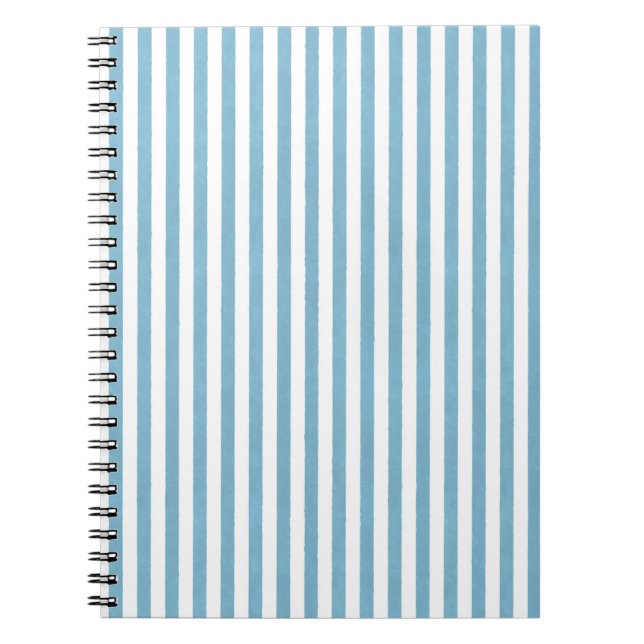 Coastal Breeze Stripes - Teal Blue Notebook (Front)