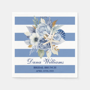 Coastal Bridal Shower Paper Napkins
