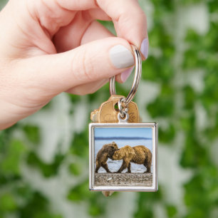Coastal brown bears keychain
