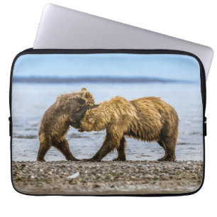 Coastal brown bears laptop sleeve
