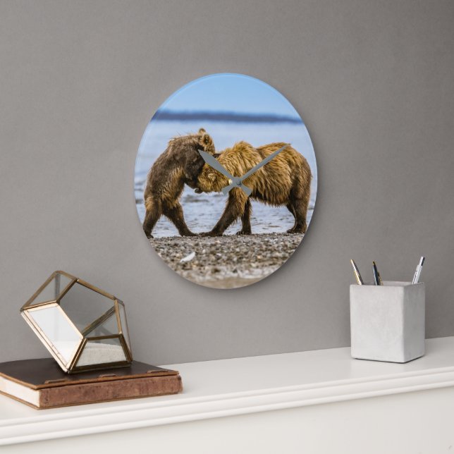 Coastal brown bears large clock (Office)