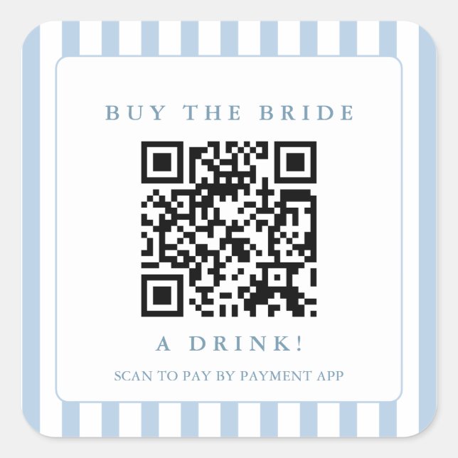 Coastal Buy the Bride A Drink QR Code  Square Sticker (Front)