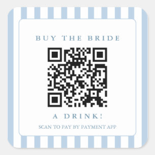 Coastal Buy the Bride A Drink QR Code  Square Sticker
