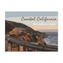 Coastal California Miles Shore Postcard