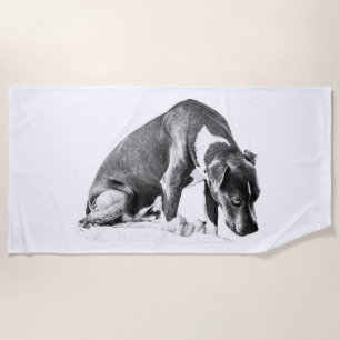 Coastal Calm – B&W Rest Beach Towel