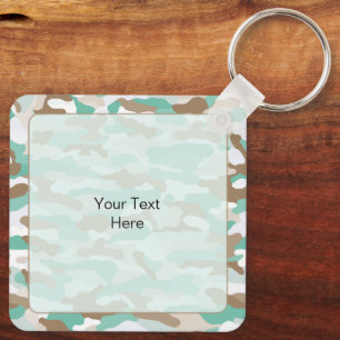 Coastal Camouflage Custom Aluminum Keychain