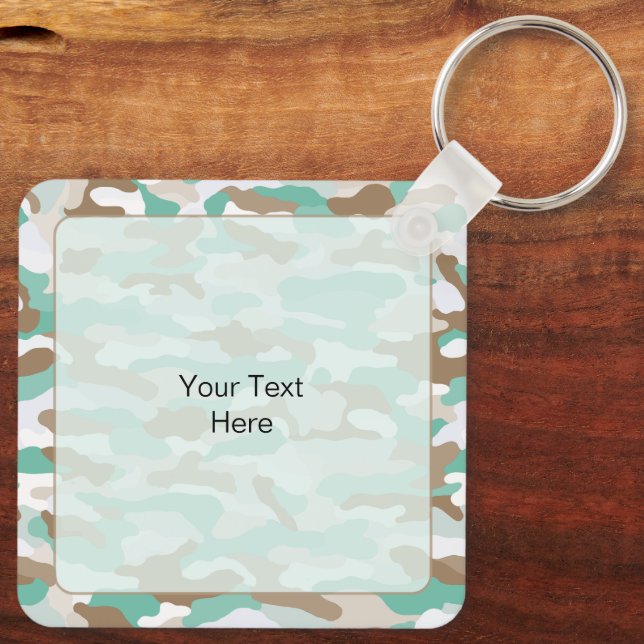 Coastal Camouflage Custom Aluminum Keychain (Back)