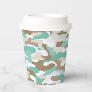 Coastal Camouflage Paper Cups