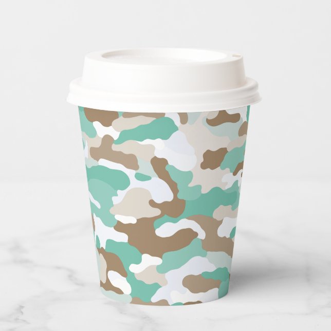 Coastal Camouflage Paper Cups (Front)