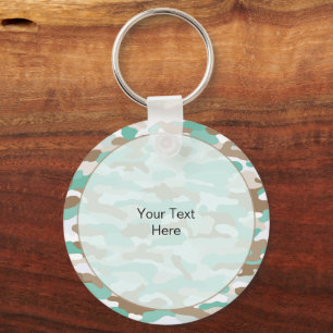 Coastal Camouflage Rugged Aluminum Keychain