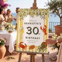 Coastal Charm 30th Birthday Celebration Sign