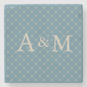 Coastal Charm   Monogram Stone Coaster