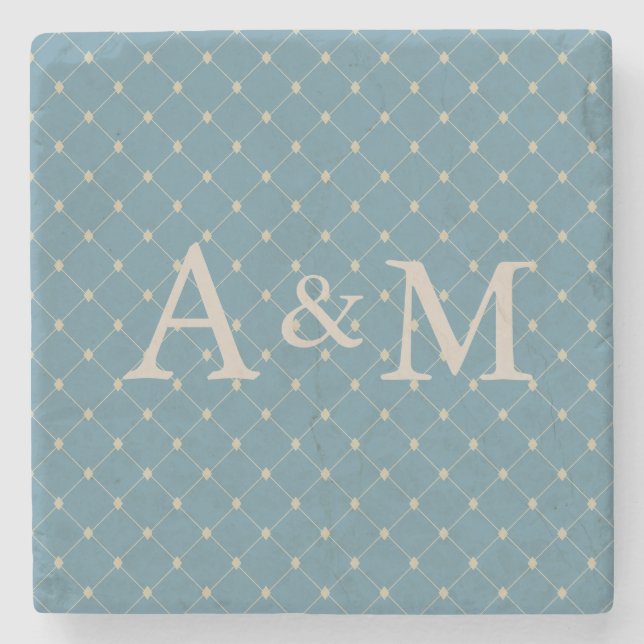 Coastal Charm | Monogram Stone Coaster (Front)