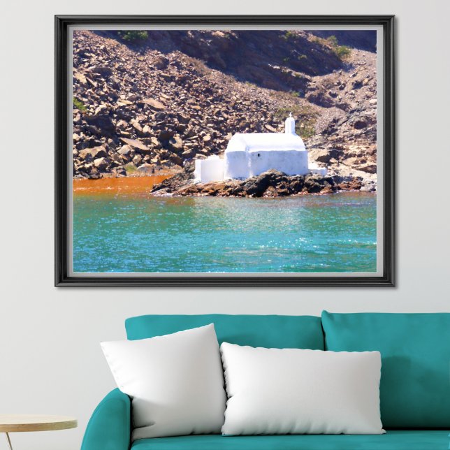 Coastal Charm: Santorini, Greece's Secluded Chapel Poster (Creator Uploaded)