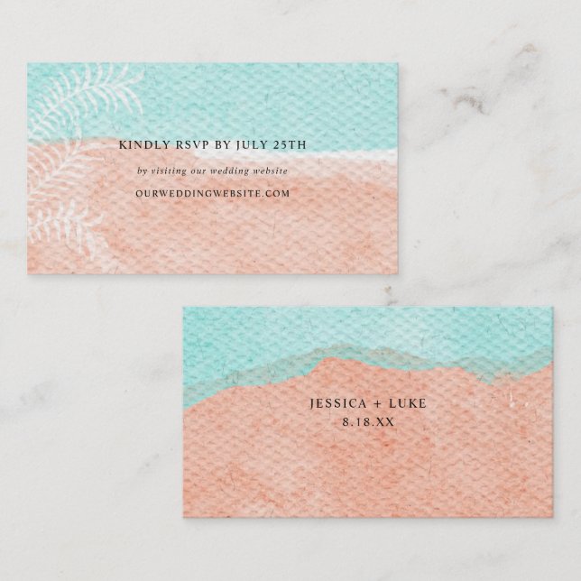 Coastal Charm Watercolor RSVP online card (Front/Back)