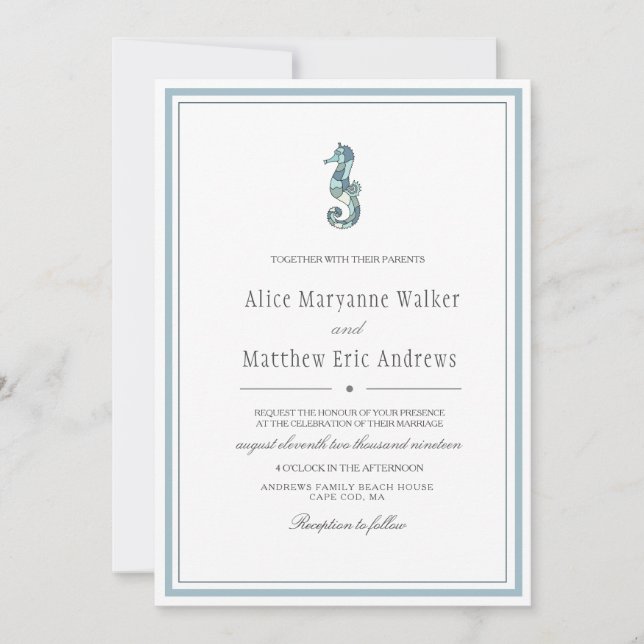 Coastal Charm | Wedding Invitation (Front)