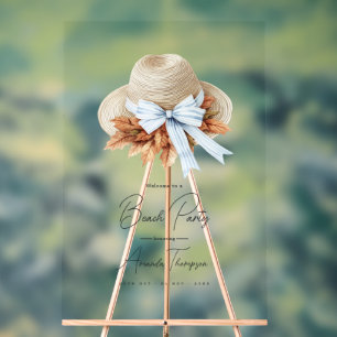Coastal Chic Autumn  Fall Beach Club Party Welcome Acrylic Sign
