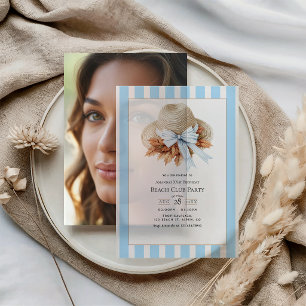 Coastal Chic Beach Club Autumn Fall Birthday Party Vellum Invitations