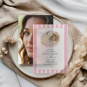 Coastal Chic Beach Club Birthday Party Vellum Invitations
