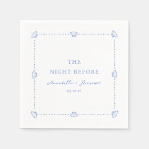 Coastal Chic Blue Personalized Rehearsal Dinner Napkin