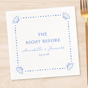Coastal Chic Blue Personalized Rehearsal Dinner Napkin