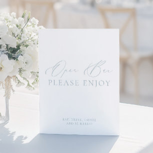 Coastal Chic Blue & White Open Bar Wedding Sign