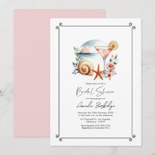 Coastal Chic Blush Pink Bridal Shower Invitation