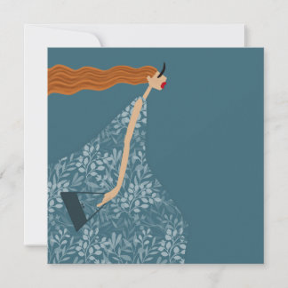 Coastal Chic Feminin Fashion Illustration Art Card