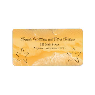 Coastal Chic Golden Sand Turquoise Water Wedding L Label