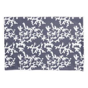 Coastal Chic Hamptons Blue and White Coral Reef Pillowcase