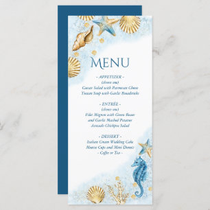 Coastal Chic Modern Coral Reef Menu