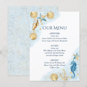 Coastal Chic   Modern Coral Reef Wedding Menu