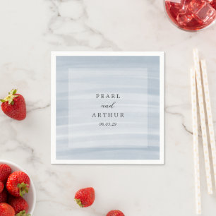 Coastal Chic Muted Blue Elegant Wedding Napkin