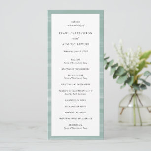 Coastal Chic Muted Green Elegant Wedding Program