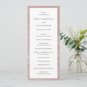 Coastal Chic Pink Elegant Wedding Program