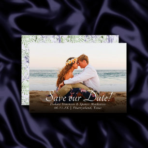 Coastal Chic   Purple and Green Nautical Photo Save The Date